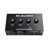 M-AUDIO M-Track Duo - USB Audio Interface für Aufnahmen, Streaming und Podcasting, mit Dualen XLR, Line- und DI-Eingängen, Inklusive Softwarepaket