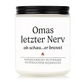 Craftique Muttertagsgeschenke für Oma, Omas Letzter Nerv Kerze im Glas, Oma Geschenk Geburtstag, Geschenke für Oma, Geburtstagsgeschenk für Oma Granny, Weihnachtensgeschenk für Oma