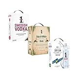 No.1 Spirituosen-Mixpaket – 3L Vodka, 3L Weißer Rum & 3L Gin in Bag-in-Box – Perfekt für Bars, Clubs & Events – Hochwertiger Geschmack aus Skandinavien