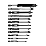 Hogvinnatil Betonbohrer für Bohrmaschine, Hartmetallspitze mit industrieller Widerstandsfähigkeit – Mehrzweck-Set für Glas, Holz, Metall, Keramik, Wand, Zement, Stein