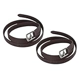 Tbest 2 Stück Steigbügelriemen für Reitsättel, Steigbügel-Humpelriemen aus Mikrofaser mit Edelstahlschnallen für das Reiten, Bequem, Langlebig, Sicher, Unterstützende Reitausrüstung (Dunkelbraun)