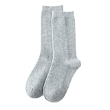 2025 - Damen-Socken für Zuhause, warme Wollsocken, einfarbig, mittlere Wadensocken Kinder Trachten Strümpfe (Light Blue, One Size)