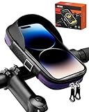 HENMI Handyhalterung Fahrrad Wasserdicht IPX5 Fahrrad Handytasche mit TPU Touchscreen Handytasche Fahrradlenker für Smartphone bis zu 7 Zoll für MTB, Rennrad, Ebike