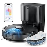 Vexilar W11 Staubsauger Roboter mit Wischfunktion, 2L Saugroboter mit Absaugstation, 5000Pa Saugkraft, 180Min Laufzeit, LiDAR Navigation, 15 No-Go Zonen, APP Steuerung, Ideal für Teppich und Tierhaare