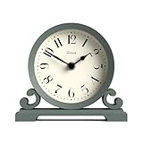JONES CLOCKS® Saloon Kaminsims Uhr | Traditionelles doppelschneckendesign | Grün | Zeitgenössischer klassischer Stil für Schreibtisch, Tisch, Regal oder nachttisch