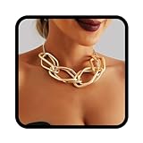 Handcess Chunky Choker Halskette Gold Punk Halsketten Cuba Link Dicke Halskette Kette für Frauen