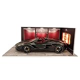 Miniatur-Parkplatz - Miniatur-CAR -Schaufenster, Modell von LED -Parkplatz Druckguss im Maßstab 1/24 | Sammlung Garage von Automodellen für Schlafzimmer