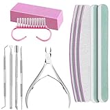 Nagelfeilen-Set, Maniküre-Set für Salon | Nagelpflege-Kit, Maniküre-Werkzeuge aus Edelstahl 100/180 - Nagelwerkzeuge mit Nagelknipser, Nagelfeilen, Tupfer
