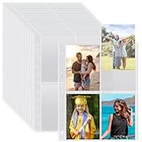 50er Pack A4 Fotohüllen mit 400 Fächern für 2/3/4-Ringordner, Transparente Postkartenhüllen mit 4 Fächern, Klarsichthüllen a4, Top Loading Nachfüllseiten für Fotoalben (109x153 mm).