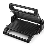 Princess 112536 Multi-Grill 4-in-1, Sandwich-, Kontakt-, Tischgrill und Waffeleisen, auswechselbare Platten, Rostfreier Stahl, Antihaftbeschichtet, Schwarz/Silber