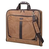 Polare Kleidertasche aus gewachstem Segeltuch, Vollnarbenlederbesatz, für Geschäftsreisen, wasserdicht, zum Aufhängen, Anzugtasche, faltenfrei, mit YKK-Reißverschluss und Schultergurt