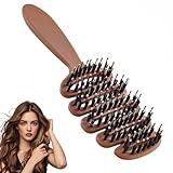 HaarbüRste Wildschweinborsten, EntwirrbüRste Mit Einzigartiger Spirale, Perfekt für Nasse und Trockene Haare, Mehr Glanz, Volumen & Gesunde Haarpflege für FüLlvolumen & Kopfhaut-Massage