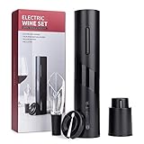 mafiti Elektrisches Weinflaschenöffner-Set, elektrischer Korkenzieher, automatischer Flaschenöffner, kabelloser Weinöffner, Weinflaschenöffner-Set inklusive Folienschneider, Weinausgießer und Vakuum-W