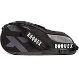 Raquex Schlägertasche für Tennis-, Badminton- und Squashschläger. Tennistasche für bis zu 6 Schläger + Zubehör + Sportschuhe