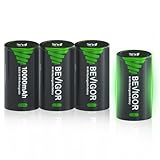 BEVIGOR 4 x 10000mAh DAkkus, Typ D wiederaufladbare NI-MH Batterie 4 Stück, Mono D Akku NiMH D Akkus 1.2V Akkubatterien mit geringer Selbstentladung & Lange Lebensdauer