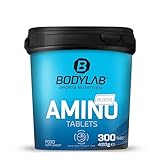 Bodylab24 Amino Tabs 300 Tabletten, mit allen essenziellen Aminosäuren, inkl. aller BCAA (L-Leucin, L-Isoleucin und L-Valin), ideal zur Regeneration und zum Muskelaufbau