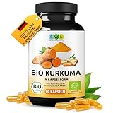 EWL Naturprodukte Bio Kurkuma Kapseln, 90x 750mg Curcuma aus kontrolliert biologischem Anbau, vegane Kapseln