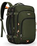 Tolaccea 35L-45L Reiserucksack, TSA Freundlich Handgepäck Rucksack,Travel Backpack für 15,6 Zoll Laptop, Flug Genehmigt Reiserucksack, Handgepäck Flugzeug für Reise Weekender Trip (Dunkelgrün)