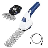 Akku Strauchschere Klein, 7,4V Elektrische Heckenschere, Mini Gartenschere mit Akku 2000 mAh(Integrierter 7,4 V/2,0 Ah) und Sicherheitsschalter, Beigefügt 17,5 cm Strauchschere, 6 cm Grasschere
