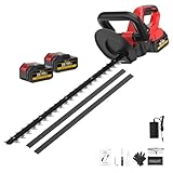 CONENTOOL 22 Zoll Akku-Heckenschere, 21 V, 2×4000 mAh, Heckenschere Elektrisch, Aststärke bis zu20 mm, 1000 W Heckenschere mit wiederaufladbarem Akku und Ladegerät für den
