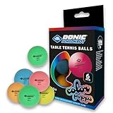 Donic-Schildkröt Tischtennisball Colour Popps, 6 farbige Bälle in Poly 40+ Qualität, 649015, bunt
