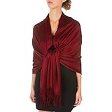 Generisch Damen Schal Elegant Wolle Halstuch Elegant Damenschal Thermo Leichte Damen-Schal Weiche Schals Kuschelig Warm Winterschal Casual Wollschal Bequeme Schlauchschal Wein One Size