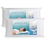 Mediflow Wasserkissen mit Memory-Schaumstoff, neu erfunden mit Wasserbasis-Technologie – Lindert klinisch erwiesen Nackenschmerzen und verbessert die Schlafqualität. (40 x 80 cm 2er-Set)
