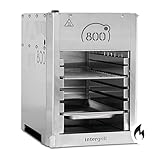 intergrill 800° Gasgrill Light 3,3kW | 12,6 kg Hochleistungs-Steakgrill | Oberhitze-Campinggrill Edelstahl | Inkl. Grillrost Gastroschale Piezozündung