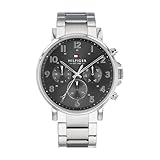 Tommy Hilfiger Multi Zifferblatt Quarz Uhr für Herren mit Silbernes Edelstahlarmband - 1710382