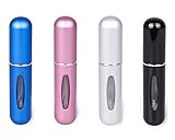 KUAIQI 5ml Parfümzerstäuber Nachfüllbare Parfüm Flaschen,4 Stück Mini Reise Sprühflasche mit Fenster,Portable Parfümzerstäuber Taschenzerstäuber,für Tragetasch
