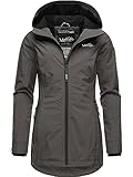 MARIKOO Damen Übergangsjacke leichte Jacke mit Kapuze Honigbeere Anthracite Gr. XXL