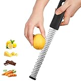 Edelstahl Käsereibe Parmesanreibe Zitronenreibe,Küchenreibe Zester Reibe Zitronenreibe Muskatnuss Reibe Feine Reibe für Käse,Zitrone,Knoblauch Ingwer,Muskatnuss und Schokolade