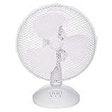Russell Hobbs RHPDF0921 Tischventilator, tragbar, 23 cm, 2 Geschwindigkeiten, Weitwinkel-Schwenken, leise im Betrieb, ideal für Schlafzimmer oder Büro, weiß