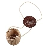 Yardenfun Mini Rattan Woven Umhängekorb Für Handgeflochtener Eichelkorb Als Praktischer Aufbewahrungskorb Perfekt Für Einkäufe Und Kreative Nutzung Vielseitiger Kleiner Korb Mit Henkel