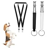 Uzndq 2 Pcs Hundepfeife Rütter Rückruf,Hundepfeife,Hundepfeife Hochfrequenz Lautlos,Adjustable Bellen,Ultraschall Rückruf Hundepfeifen(Schwarz Und Weiß)(Kostenloses Schlüsselband)