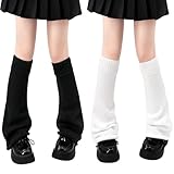 Stulpen Damen, 2 Paar Strick Beinstulpen Winter, Leg Warmers für Frauen & Mädchen, Warme Beinwärmer für Tanz, Leg Warmers y2k Alltag & Wintermode, Modische Strickstulpen für Herbst- und Winteroutfits