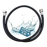 LICHTBLAU Warmwasser Aquastop Zulaufverlängerung bis +90° Grad I 3m I 3/4 Zoll Waschmaschine Geschirrspüler I 2727 I Heisswasser Schlauch mit Metallgewinde I inkl. Dichtung