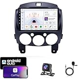 9-Zoll-Autoradio mit Android 14 for Mazda 2 2007–2013 | Kabelloses CarPlay und Android Auto | Plug-and-Play-GPS-Navigation | Kostenlose Rückfahrkamera | Behält die Lenkradsteuerung bei(T4 8 Core 4G+Wi