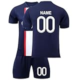 Personalisierbares Fußballtrikot-Set für Erwachsene und Kinder – Individuelles Trikot mit Wunschname und Nummer, kleine und große Fußballliebhaber A02