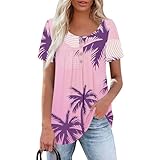 Generisch Braunes Tshirt V Ausschnitt Mit Knöpfen, Laufshirt Kurzarm Mode Longbluse Kurzarm Bekleidung Lila Schickes Laufshirt Langarm Sommertop Blumenmuster Angebot XXL