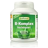 B-Komplex 50, hochdosiert, 120 Tabletten - alle Vitamine der B-Gruppe. Für Nerven- und Imunsystem (B6), Energie (B12), Haut und Haare (B7). OHNE künstliche Zusätze. Ohne Gentechnik. Vegan.