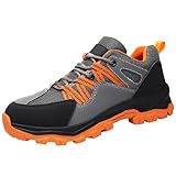 Laufschuhe für Herren, leicht, atmungsaktiv, Turnschuhe, Hallenschuhe, Slip-On Wanderschuhe, Trail Detente, Sneaker, Walking, Sneaker, Jogging, modische und sportliche Schuhe für Männer, Orange, 41 EU