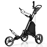 FANTASK Unisex – Erwachsene Golf Trolley, Grau, 121 x 70 x 99,5-116 cm