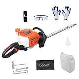 Washranp [UK Fast Arrival 61 cm Akku-Heckenschere, 26 cc 2-Takt-Benzin-Heckenschere mit zweiseitigen gezackten Klingen, Benzin-Stark-Power-Rasentrimmer, geeignet für Gärtner usw., Orange
