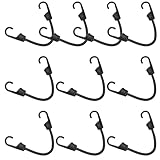 10 Stücke 30CM Bungee Cord, Spanngurt Gummi mit Haken, Spanner mit Haken, Spanngummi mit Haken Kurz, Expander mit Haken Kurz, Spanngummi Stark,Expander Spanngummi Schwarz
