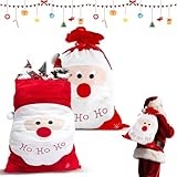 Shyllin Roter Geschenkesack 70x50cm,Weihnachtssack aus Samt Große,Samt Santa Sack, Weihnachtsbeutel,zum Dekorieren und Verpacken von Geschenken, Weihnachtsmann-Mottoparty