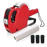 Jomdjmskes Preisauszeichner Gerät, 1 Linie 8 Zeichen Einzelhandel Preisschild Pistole Kit, Preis Etiketten Drucker mit 11 Rollen Etikettenpapier und 4 Tintenrädern, Preisschilder Etiketten Maschine