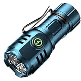 Taschenlampe kleine aufladbar LED Extrem Hell 6000 Lumen, TYPE-C aufladbar 4* Starke Lampenperlen Mini Torch mit 8 Lichtmodi und Langer Betriebsdauer Wasserdicht, für Camping Wandern Outdoor Notfälle