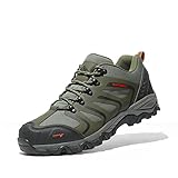 NORTIV 8 Herren Wanderschuhe Trekkingschuhe Outdoorschuhe Wasserdicht Hiking Shoes Kletterschuhe Bergsteigen Klettern Wandern Schuhe Armee/GRÜN/SCHWARZ/ORANGE 160448_Low-E Größe 45 (EUR)