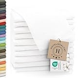 ZOLLNER 10er Set Gästehandtücher - weiche und saugstarke Handtücher - waschbar bis 95°C - Baumwolle - 30x50 cm in weiß